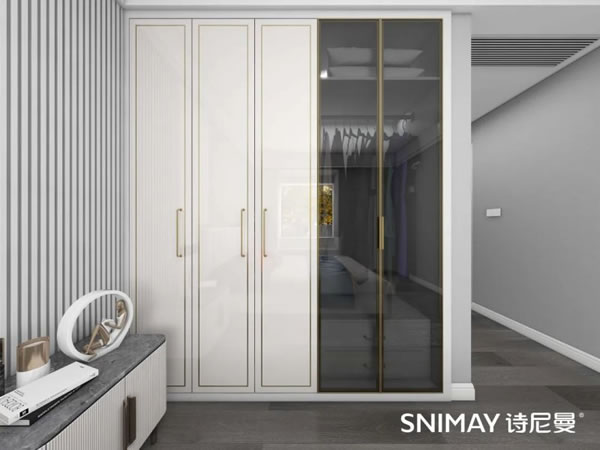 淺指智能鎖定制衣柜案例，輕奢玻璃配衣柜真的絕了_9